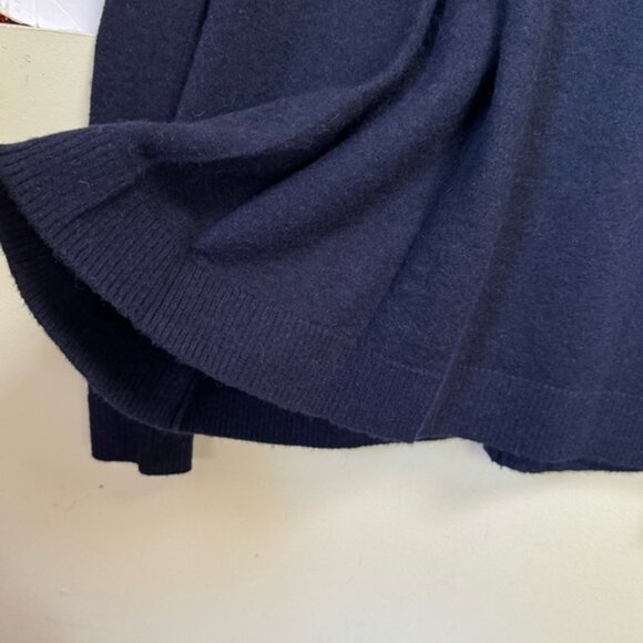 COS Alpaca Wool Back Pleat Cardigan Sweater Knit Button Cozy Minimalist Navy S - Picture 6 of 15